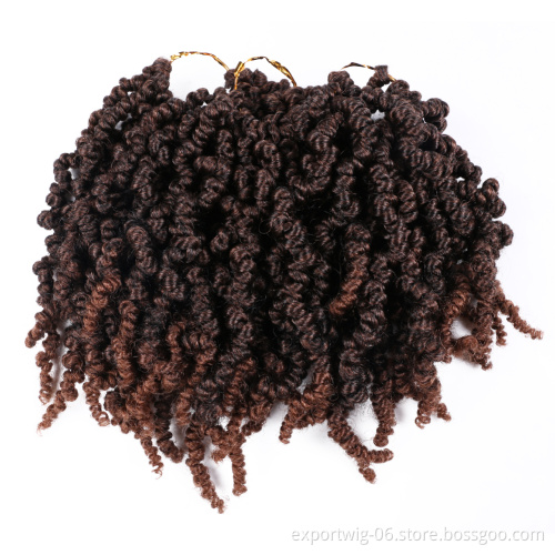 10 inch Pre Twisted Spring Twist Crochet Hair Extension Curly Synthetic Braiding Hair Attachment Crochet Braids